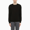 Drumohr Black Merino Wool Jumper In Black