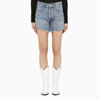 Agolde Riley Distressed-finish Jean Shorts In Light Blue