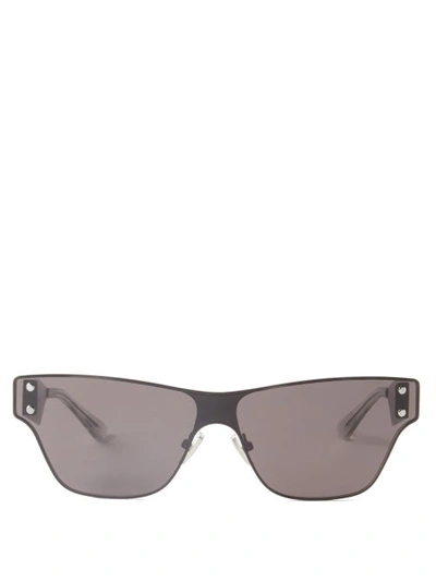 Bottega Veneta D-frame Metal Sunglasses In Black / Grey