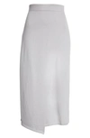 Vince Asymmetric Overlap Skirt In Fog
