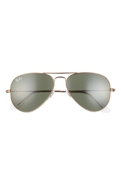 Ray Ban Standard Original 58mm Aviator Sunglasses In Gold/ Mirror