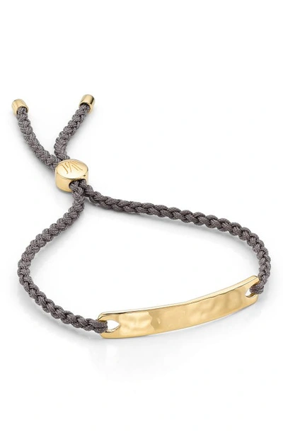 Monica Vinader Havana Friendship Bracelet In Yellow Gold/ Mink