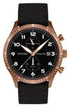 Vincero Altitude Chronograph Fabric Strap Watch, 43mm In Copper/ Matte Black