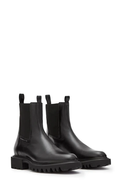 Allsaints Womens Black Hayley Elasticated Leather Chelsea Boots 4