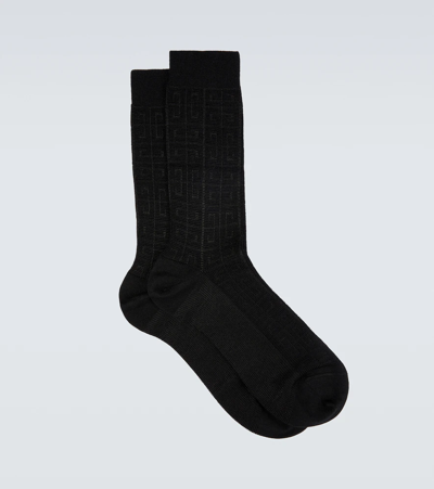 Givenchy 4g Wool-blend Socks In Black