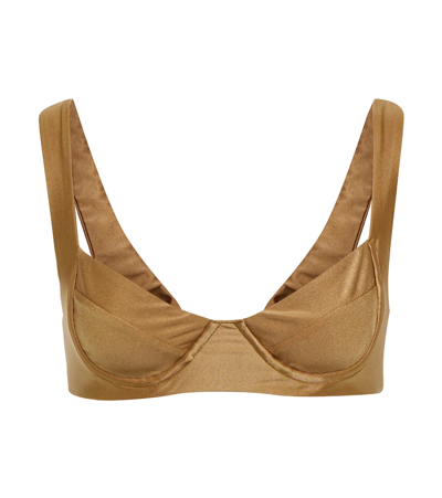 Jade Swim Caro Bikini Top In Sable Sheen