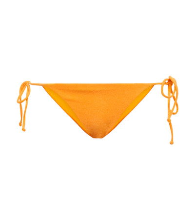 Jade Swim Ties Bikini Bottoms In Orange Sherbet Terry