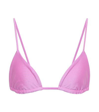 Jade Swim Via Triangle Bikini Top In Iris Sheen