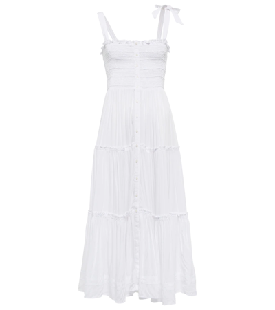 Poupette St Barth Triny Midi Dress In White