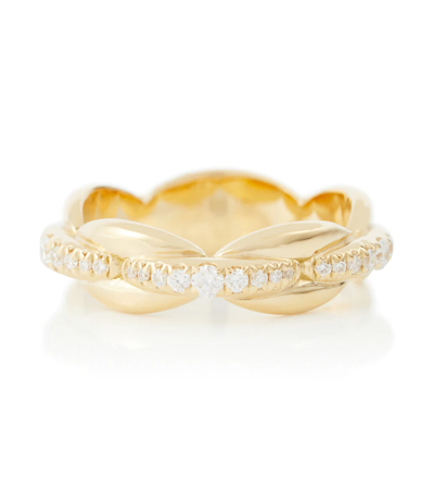 Melissa Kaye Ada 18kt Gold Ring With Diamonds In Yg/diamond