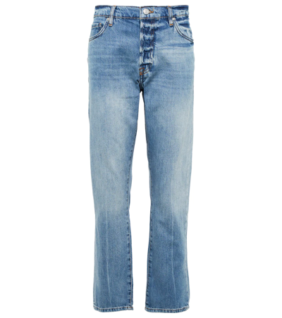 Frame Le Slouch Low-rise Straight-leg Jeans In Mid Denim
