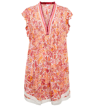 Poupette St Barth Sasha Printed Minidress In Red Chagal