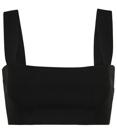 Victoria Beckham Vb Body Crop Bandeau Top In Black