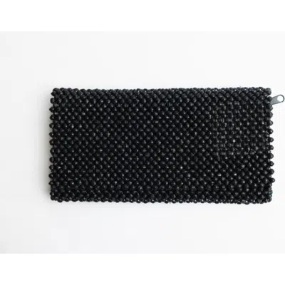 4africa Paperbead Clutch- Black In Black