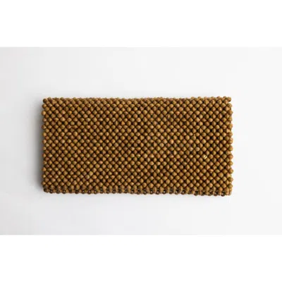 4africa Paperbead Clutch- Black In Light Brown