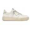 4b12 Elevated Leather Sneakers With Breathable Cotton Cover And Chic Detailing In White