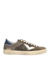 4b12 Man Sneakers Military Green Size 8 Leather In Green