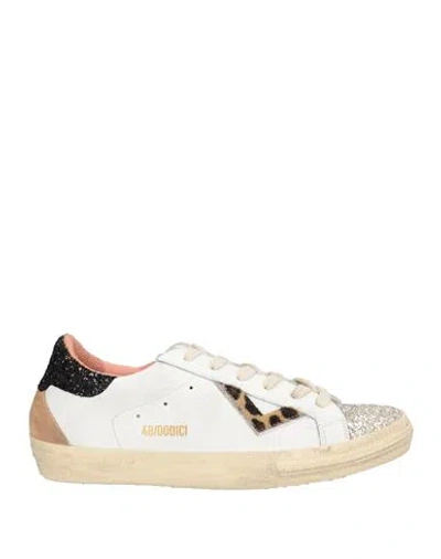 4b12 Man Sneakers White Size 8 Leather In Multi
