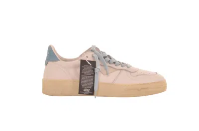 4b12 Retro White Leather Sneaker With Distressed Sole In Neutral