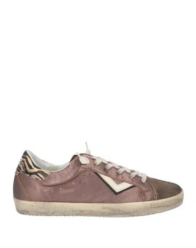 4b12 Woman Sneakers Bronze Size 9 Leather In Brown