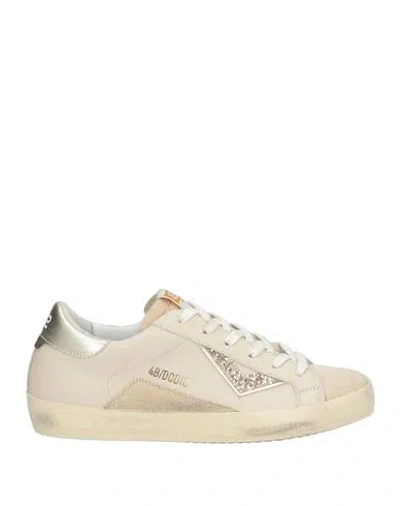 4b12 Woman Sneakers Cream Size 8 Leather In White