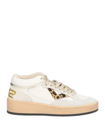 4b12 Woman Sneakers Cream Size 9 Leather In Multi