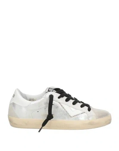 4b12 Woman Sneakers Silver Size 6 Leather In Multi