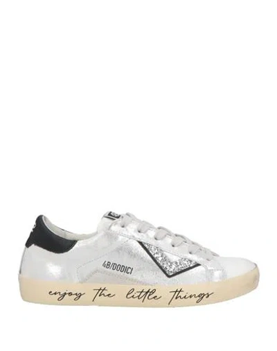 4b12 Woman Sneakers Silver Size 7 Leather