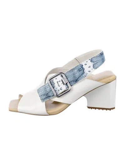 Pre-owned 4ccccees Leather Animal Print Slingback Sandals In Multi