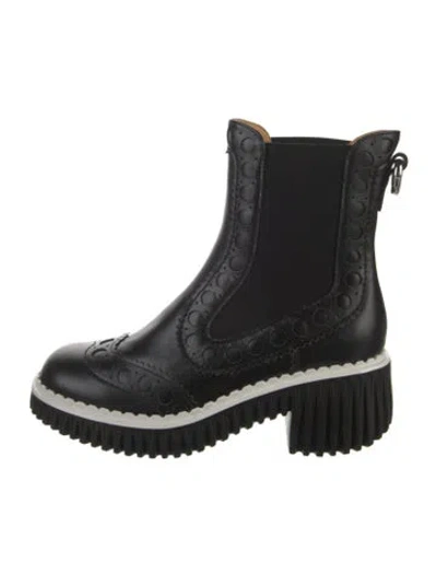 Pre-owned 4ccccees Leather Chelsea Boots In Black