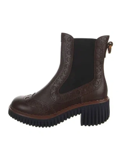 Pre-owned 4ccccees Leather Chelsea Boots In Brown