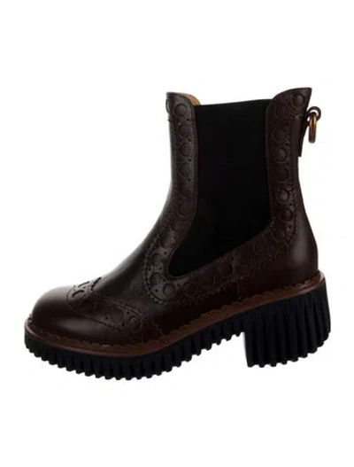Pre-owned 4ccccees Leather Chelsea Boots In Brown