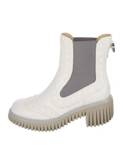 Pre-owned 4ccccees Leather Chelsea Boots In White