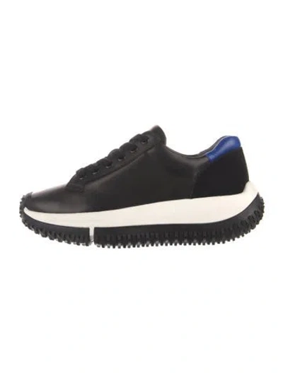 Pre-owned 4ccccees Leather Chunky Sneakers In Black