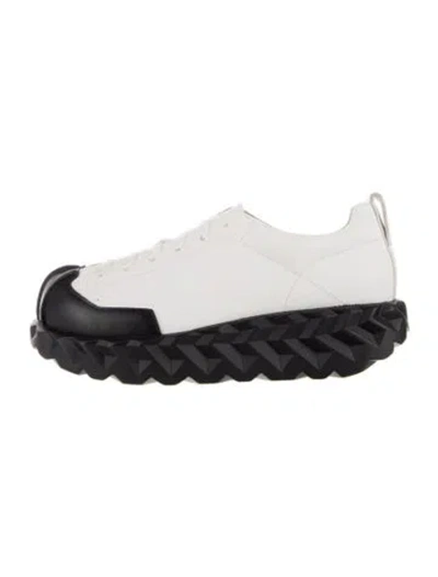 Pre-owned 4ccccees Leather Chunky Sneakers In Black