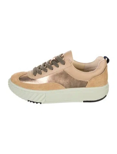 Pre-owned 4ccccees Leather Chunky Sneakers In Green