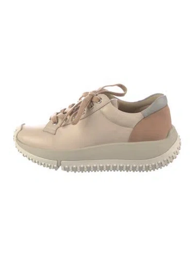Pre-owned 4ccccees Leather Chunky Sneakers In Neutrals