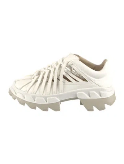 Pre-owned 4ccccees Leather Chunky Sneakers In White