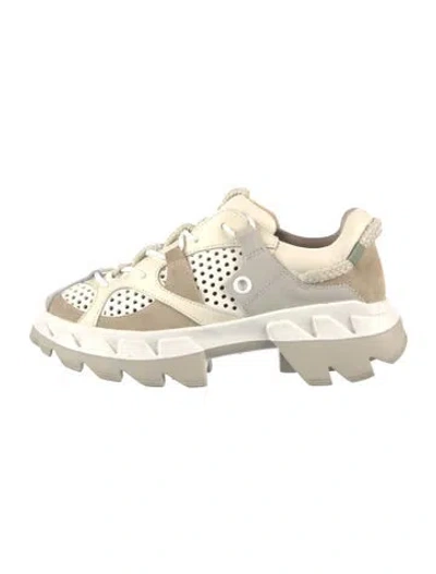Pre-owned 4ccccees Leather Chunky Sneakers In White