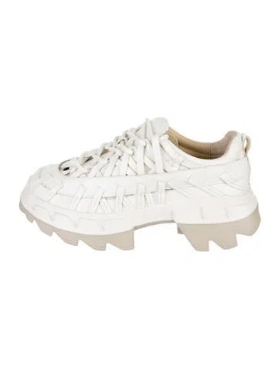 Pre-owned 4ccccees Leather Chunky Sneakers In White