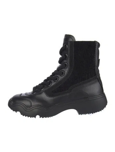Pre-owned 4ccccees Leather Combat Boots In Black