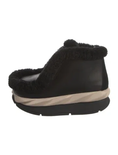 Pre-owned 4ccccees Leather Lace-up Boots In Black