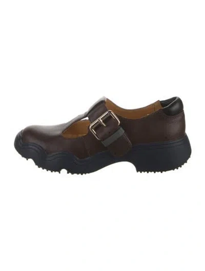Pre-owned 4ccccees Leather Mary Jane Flats In Blue/brown