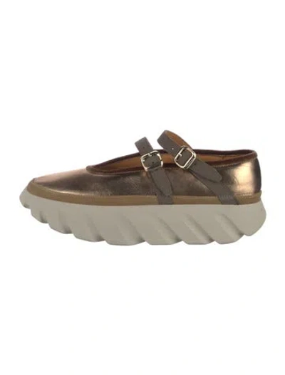 Pre-owned 4ccccees Leather Mary Jane Flats In Neutral