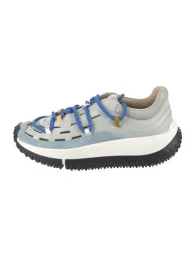 Pre-owned 4ccccees Leather Printed Sneakers In White
