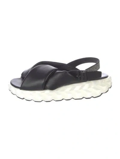 Pre-owned 4ccccees Leather Sandals In Black