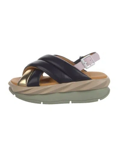 Pre-owned 4ccccees Leather Sandals In Blue/gold/neutrals
