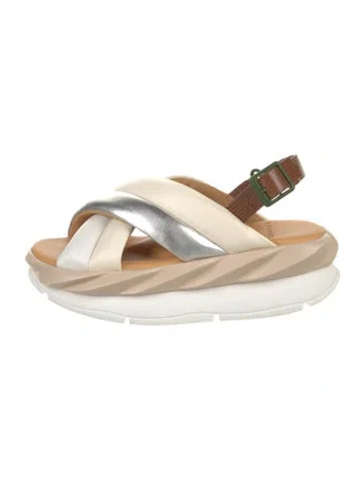 Pre-owned 4ccccees Leather Sandals In Neutrals/silver