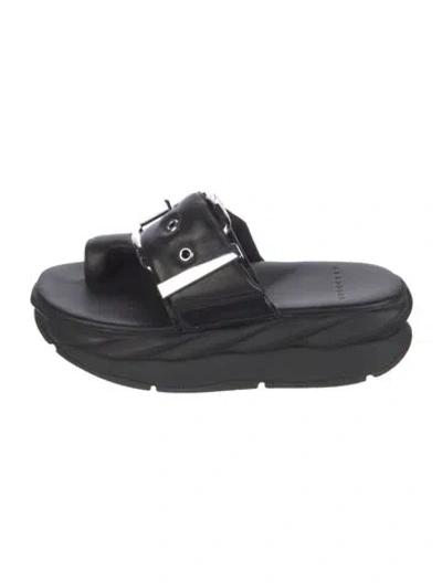 Pre-owned 4ccccees Leather Slides In Black