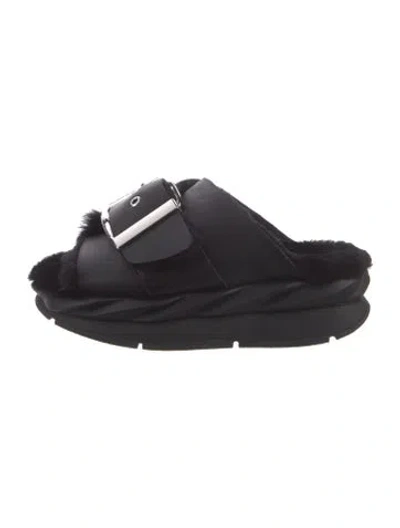 Pre-owned 4ccccees Leather Slides In Black